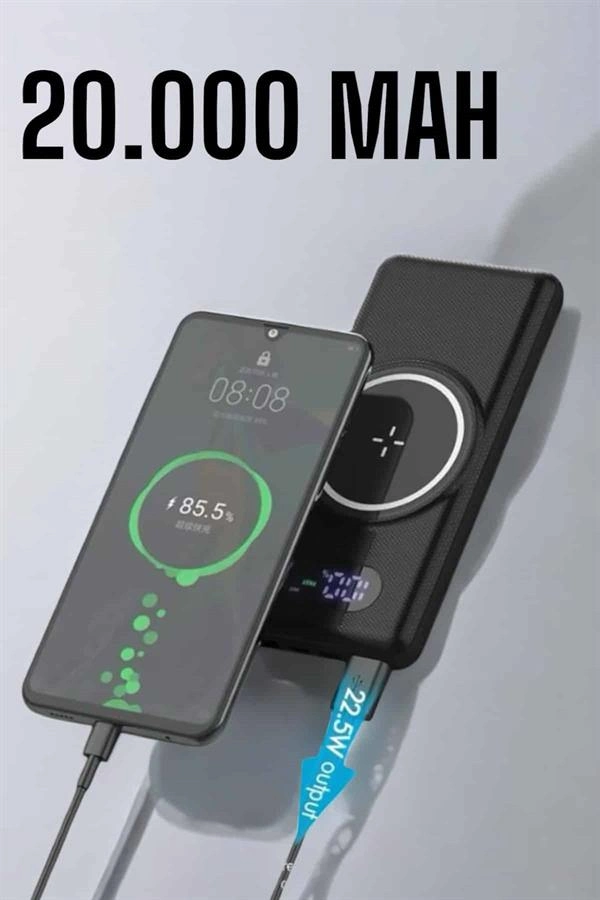 Powerbank Taşınabilir 10.000 Mah Hızlı Şarj Dijital Göstergeli ( Lisinya )