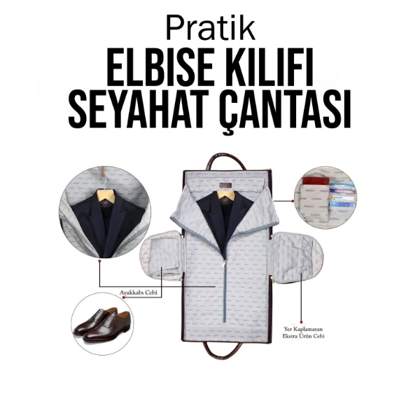 Pratik Elbise Kılıfı Seyahat Çantası ( Lisinya )