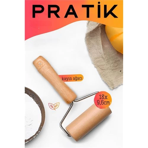 Pratik Merdane Ahşap Ergonımik Oklava ( Lisinya ) Pratik Merdane Ahşap Ergonımik Oklava ( Lisinya )