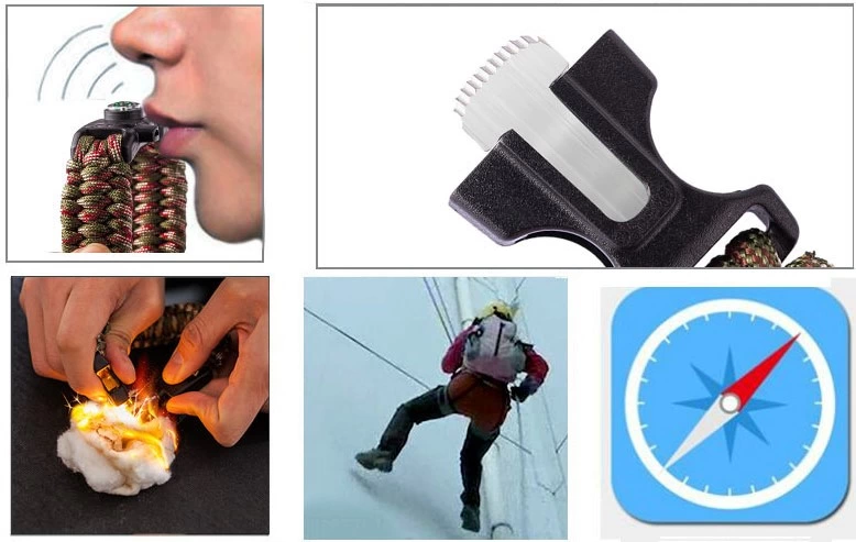 Pratik Survival Kamp Bileklik Düdük Çok Amaçlı ( Lisinya )