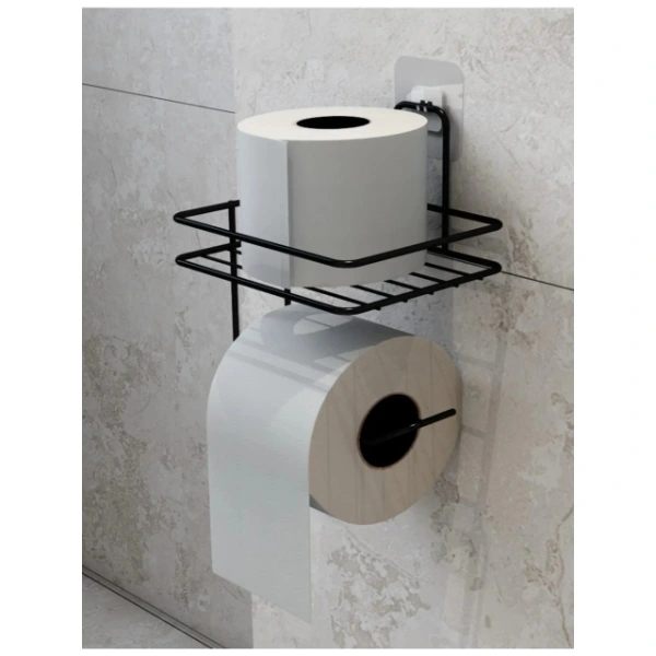 Pratik Yapışkanlı Metal Tuvalet Kağıdı Tutucu ( Lisinya )