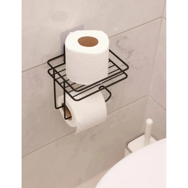 Pratik Yapışkanlı Metal Tuvalet Kağıdı Tutucu ( Lisinya )