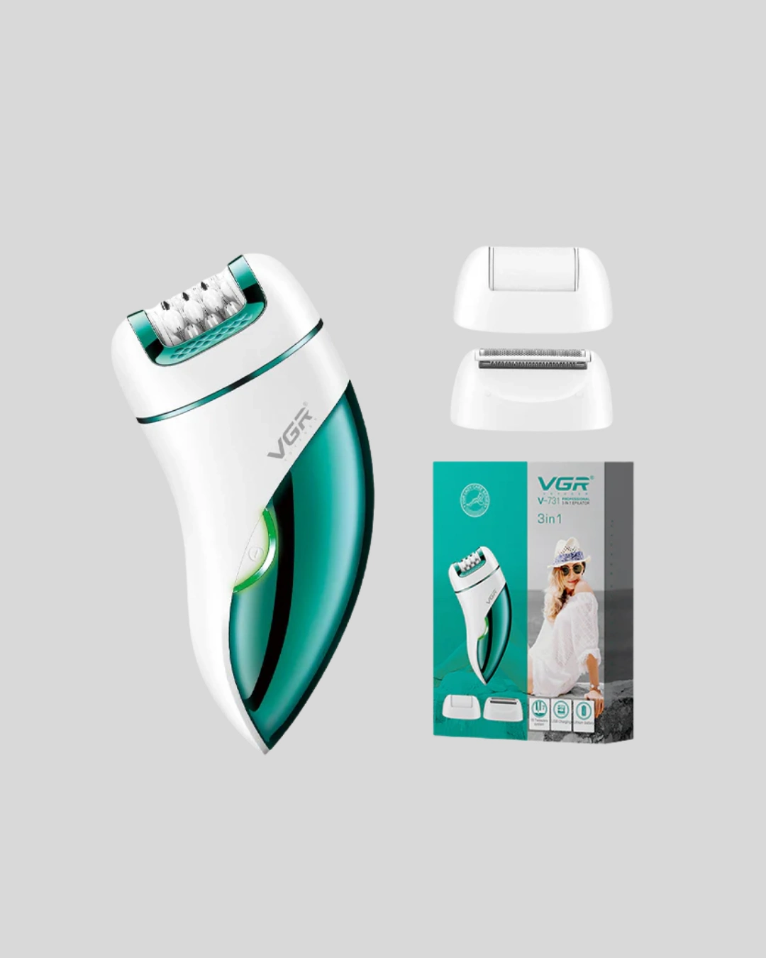 Profesyonel 3 İn 1 Epilasyon Cihazı Led Aydınlatmalı Suya Dayanıklı Şarjlı Vgr Epilatör ( Lisinya )
