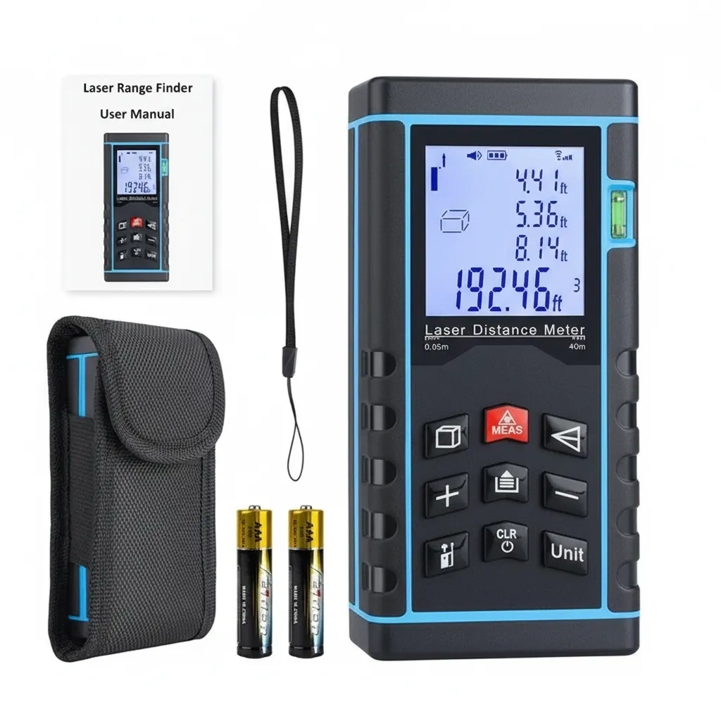 Profesyonel 40 Metre Dijital Lazer Metre Ölçer Lcd Ekran, Su Terazili, Alan Hacim, Pisagor Hesaplama Ve 20 Kayıt Hafızası ( Lisinya ) Profesyonel 40 Metre Dijital Lazer Metre Ölçer Lcd Ekran, Su Terazili, Alan Hacim, Pisagor Hesaplama Ve 20 Kayıt Hafızası ( Lisinya )