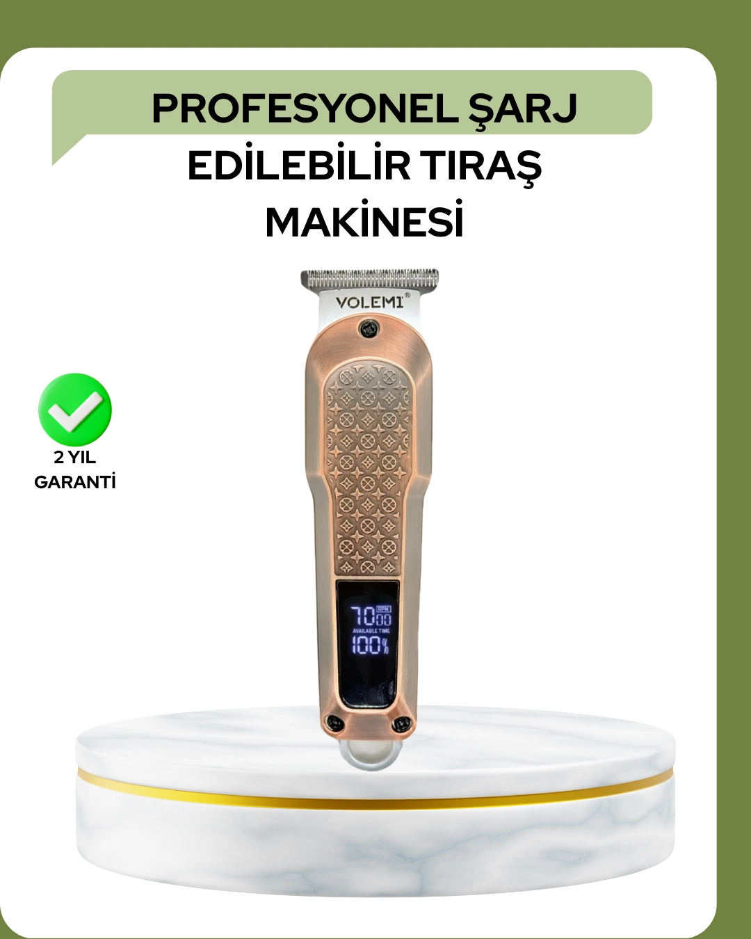 Profesyonel 7000rpm Saç Kesim Makinesi – Type-c Şarjlı, Lcd Ekranlı, 4 Kademeli Ayar ( Lisinya )