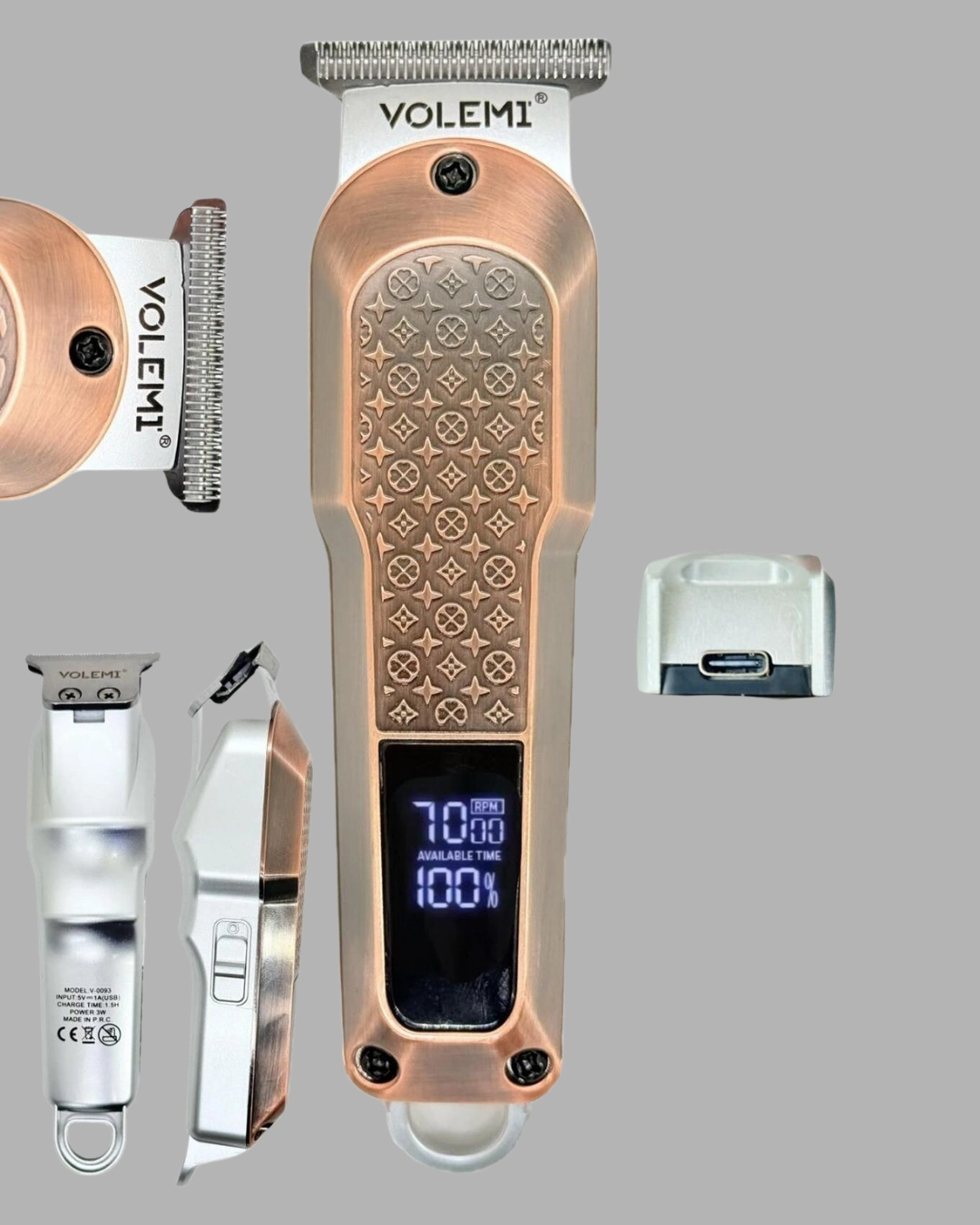 Profesyonel 7000rpm Saç Kesim Makinesi – Type-c Şarjlı, Lcd Ekranlı, 4 Kademeli Ayar ( Lisinya )