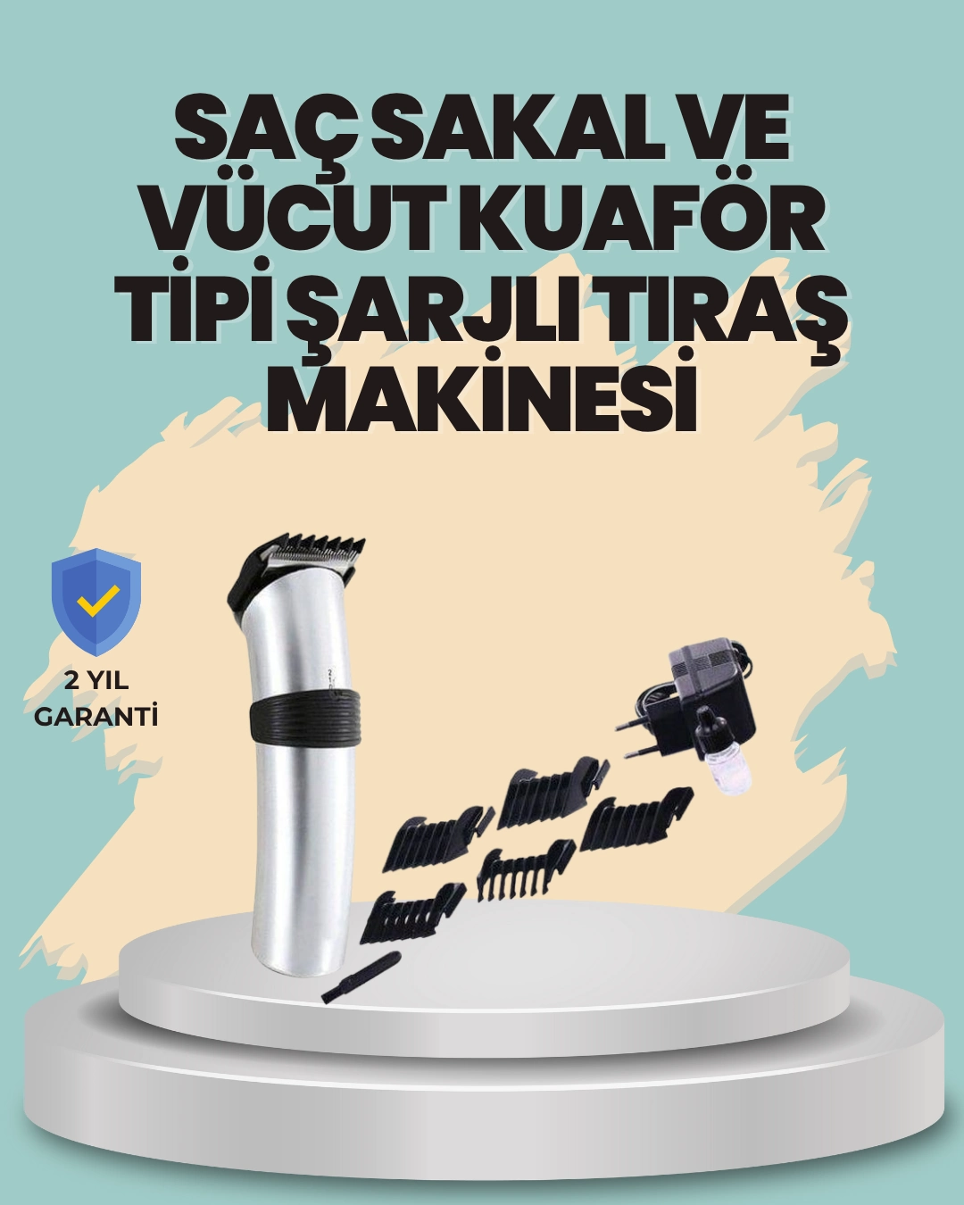 Profesyonel Erkek Tıraş Makinesi – Kablosuz, Paslanmaz Bıçaklı Ve Tam Aksesuar ( Lisinya )