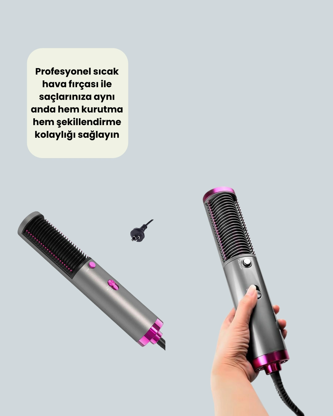 Profesyonel İyon Teknolojili Sıcak Hava Fırçası ( Lisinya )