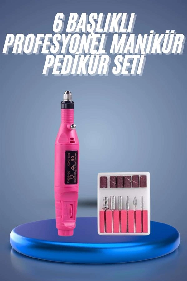 Profesyonel Manikür Pedikür Seti Törpü Makinesi Protez Tırnak Çıkarma ( Lisinya )
