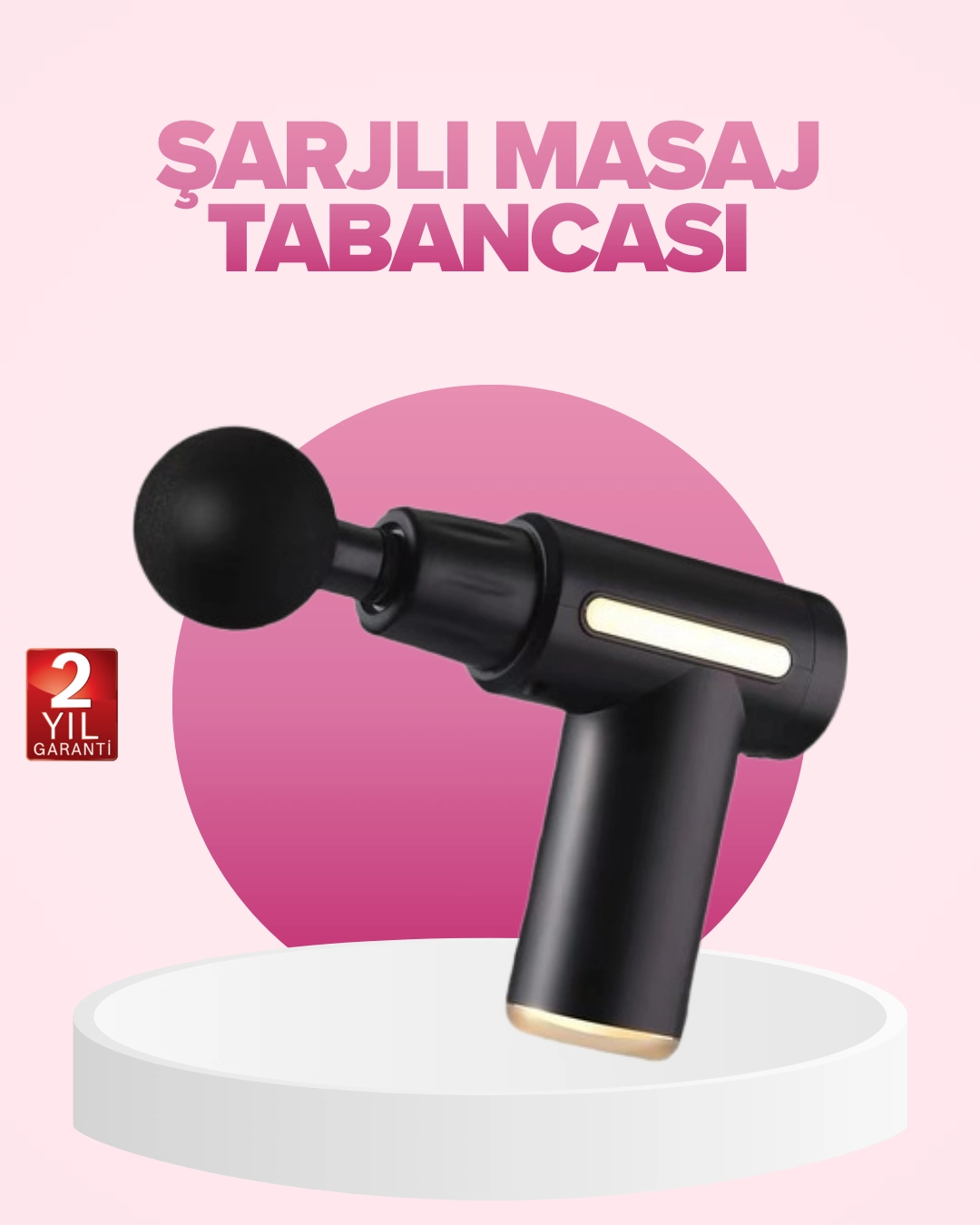 Profesyonel Masaj Tabancası 6 Kademeli Derin Kas Terapisi 4 Başlıklı Şarjlı Sessiz Motor ( Lisinya )