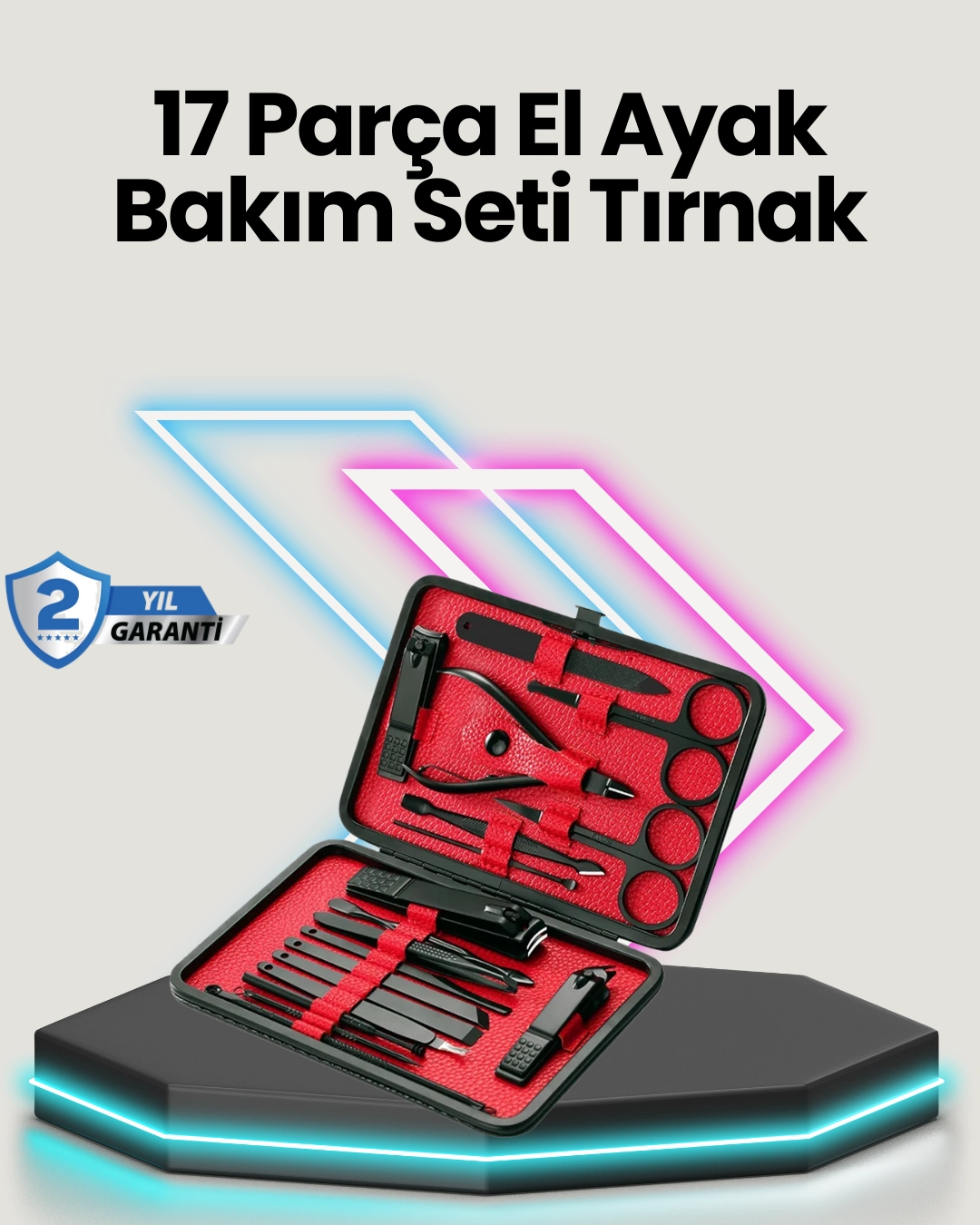 Profesyonel Paslanmaz Çelik Manikür & Pedikür Seti ( Lisinya )