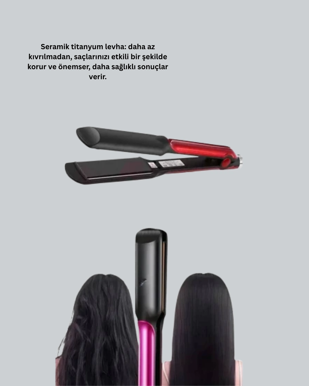 Profesyonel Saç Düzleştirici – 360° Döner Kablo Ve Kompakt Tasarım ( Lisinya )