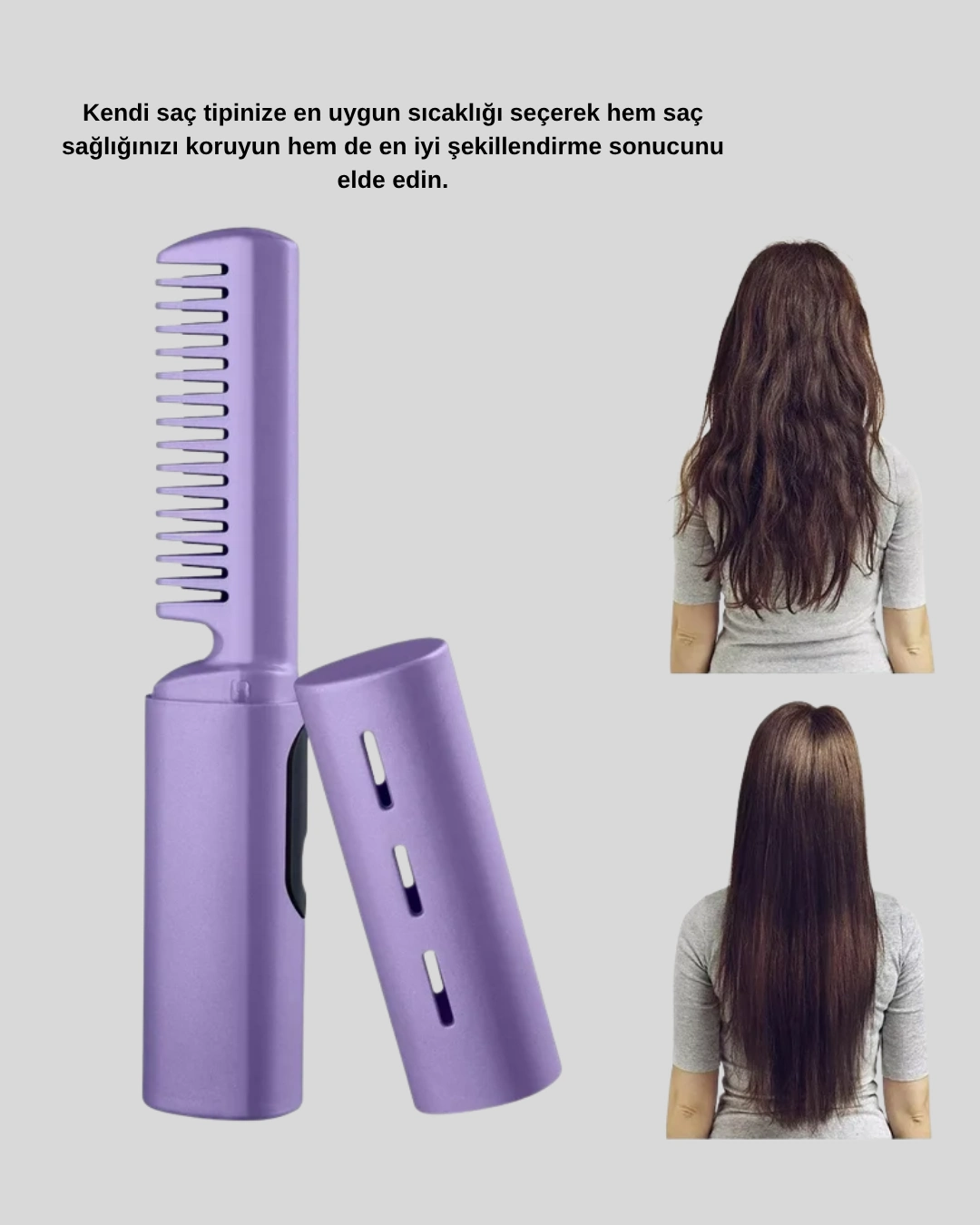 Profesyonel Saç Düzleştirici – Saç Tipine Göre Ayarlanabilir Sıcaklık Ve Koruma ( Lisinya )