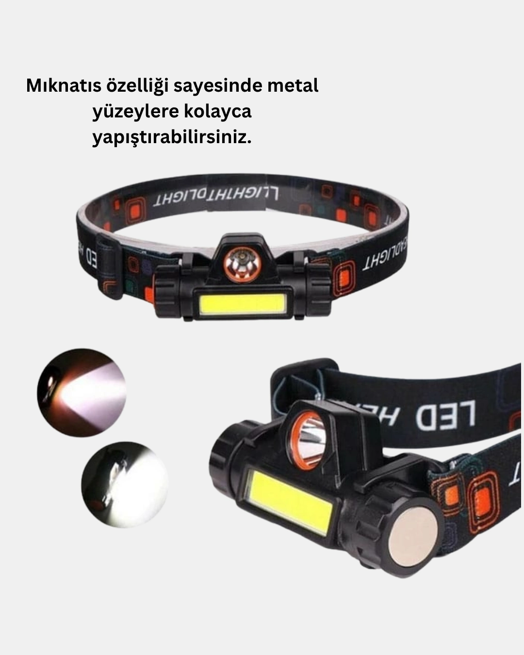 Profesyonel Şarjlı Led Kafa Lambası – Uzun Mesafe + Ortam Aydınlatması ( Lisinya )