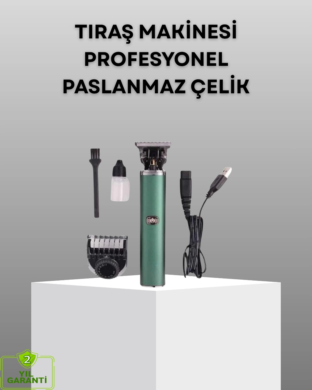 Profesyonel Şarjlı Tıraş Makinesi – 180 Dakika Kullanım, 2.5 Saat Hızlı Şarj, Evrensel Usb Şarj Girişli ( Lisinya )