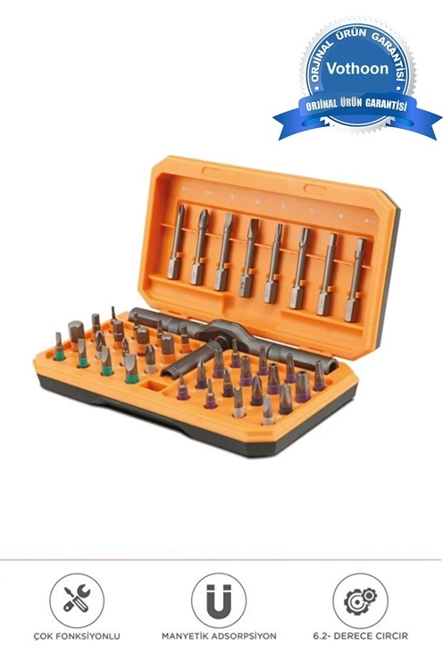 Profesyonel Tornavida Seti 40 Parça Çok Uçlu Kapsamlı Tamir Seti Gri ( Lisinya )