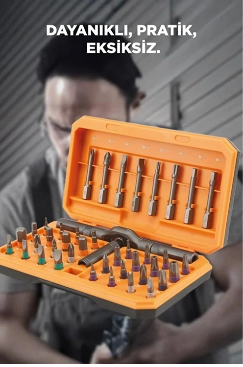 Profesyonel Tornavida Seti 40 Parça Çok Uçlu Kapsamlı Tamir Seti Gri ( Lisinya )