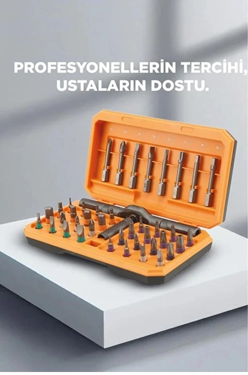 Profesyonel Tornavida Seti 40 Parça Çok Uçlu Kapsamlı Tamir Seti Gri ( Lisinya )