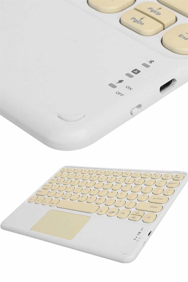 Profesyonel Kablosuz Q Klavye Bluetooth Klavye Touchpad 10.8 Inç ( Lisinya )