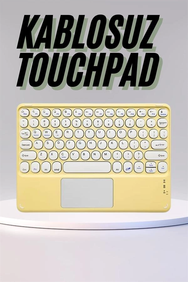 Profesyonel Kablosuz Q Klavye Bluetooth Klavye Touchpad 10.8 Inç ( Lisinya )