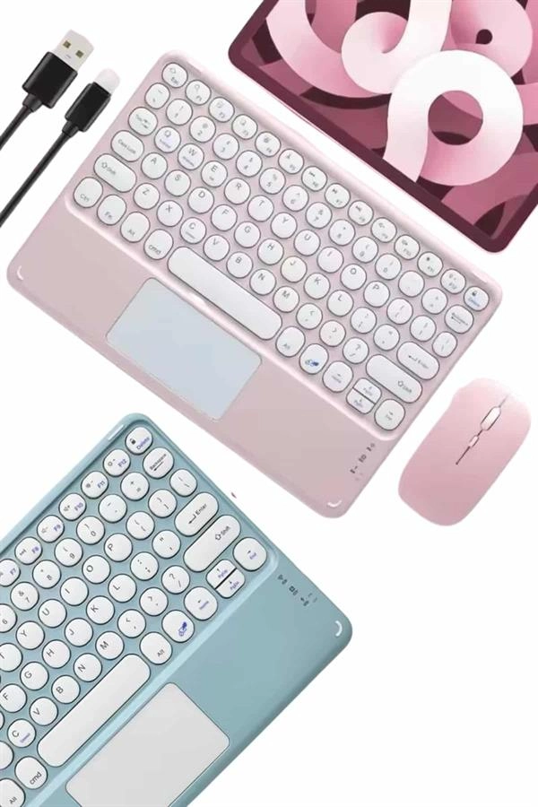 Profesyonel Kablosuz Q Klavye Bluetooth Klavye Touchpad 10.8 Inç ( Lisinya )