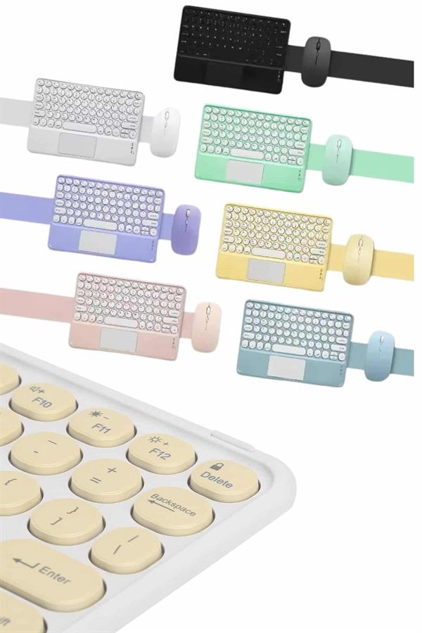 Profesyonel Kablosuz Q Klavye Bluetooth Klavye Touchpad 10.8 Inç ( Lisinya )