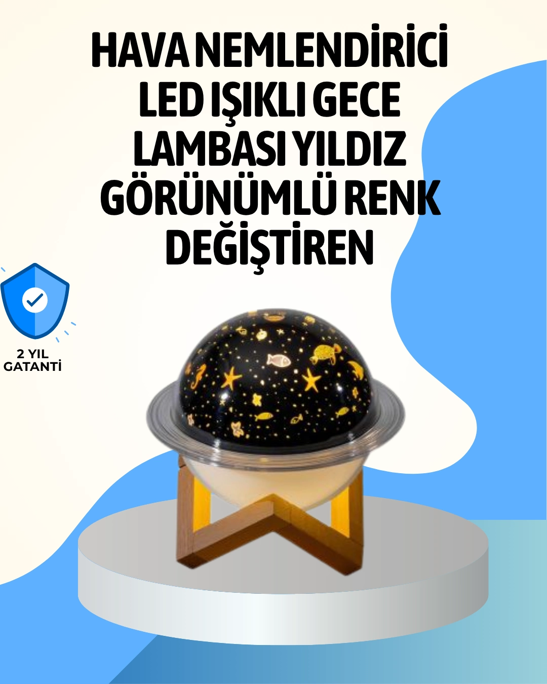 Projektör Işıklı Ve Aromaterapi Destekli Taşınabilir Nemlendirici Cihaz Usb Bağlantılı ( Lisinya )