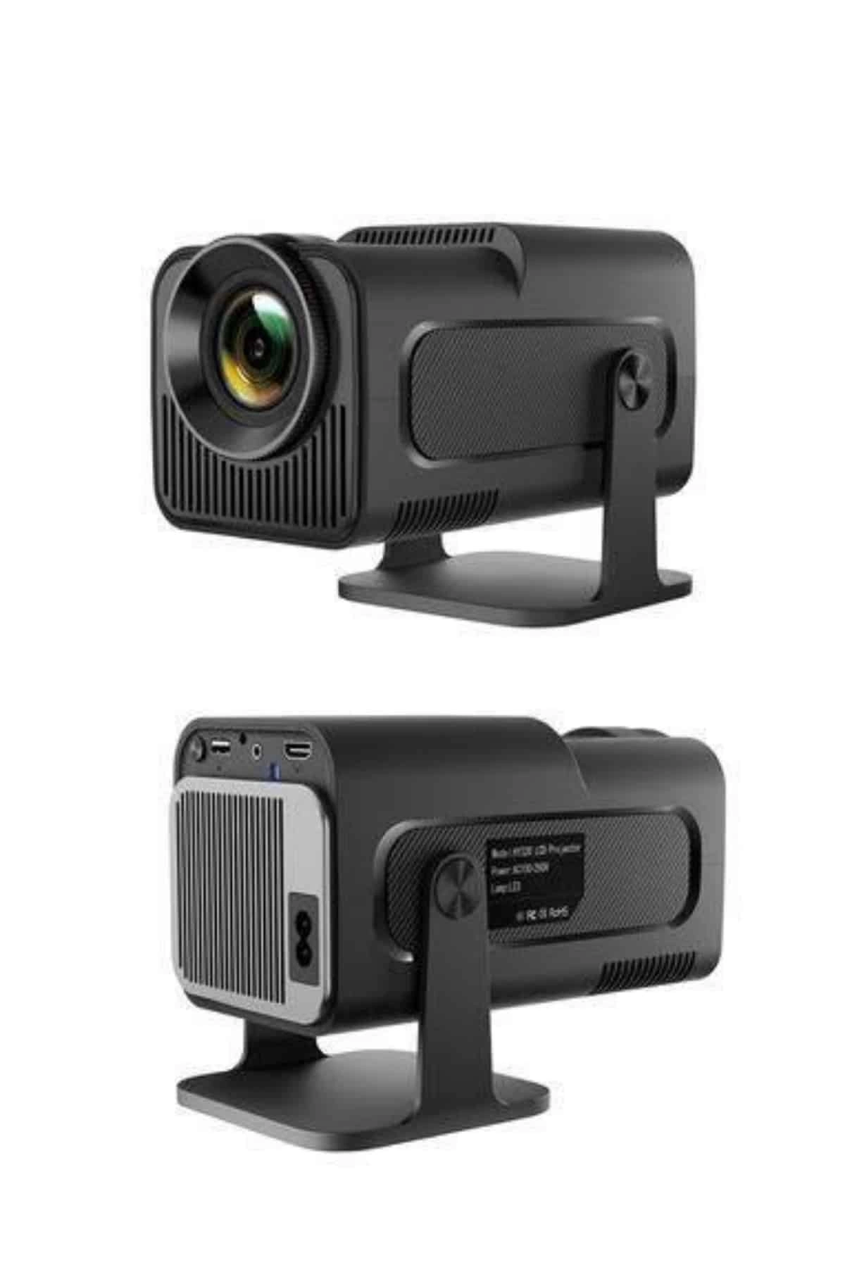 Projektör Siyah Android Taşınabilir Sinema Projeksiyon Kablosuz Destekli En Güncel Sürüm Akıllı ( Lisinya )