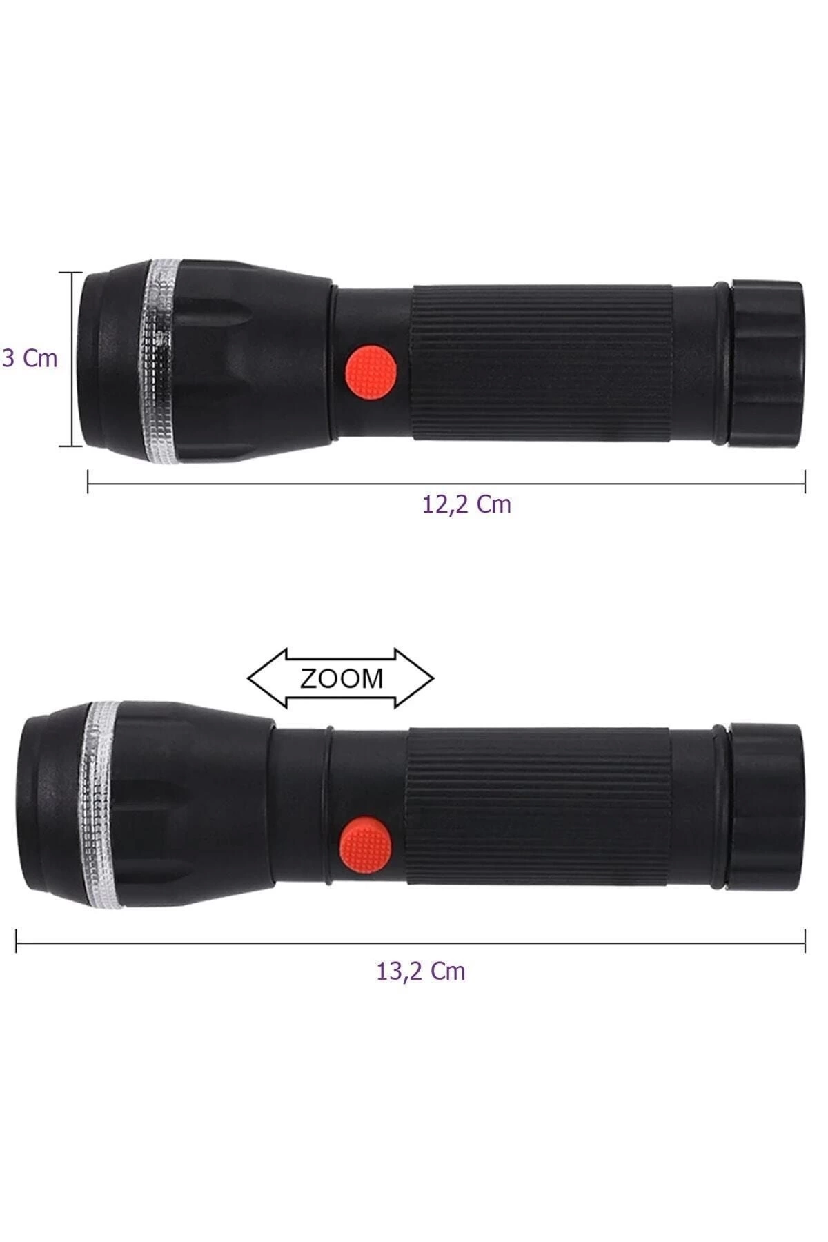 Ps-7083 Plastik Zoomlu Pilli El Feneri ( Lisinya )