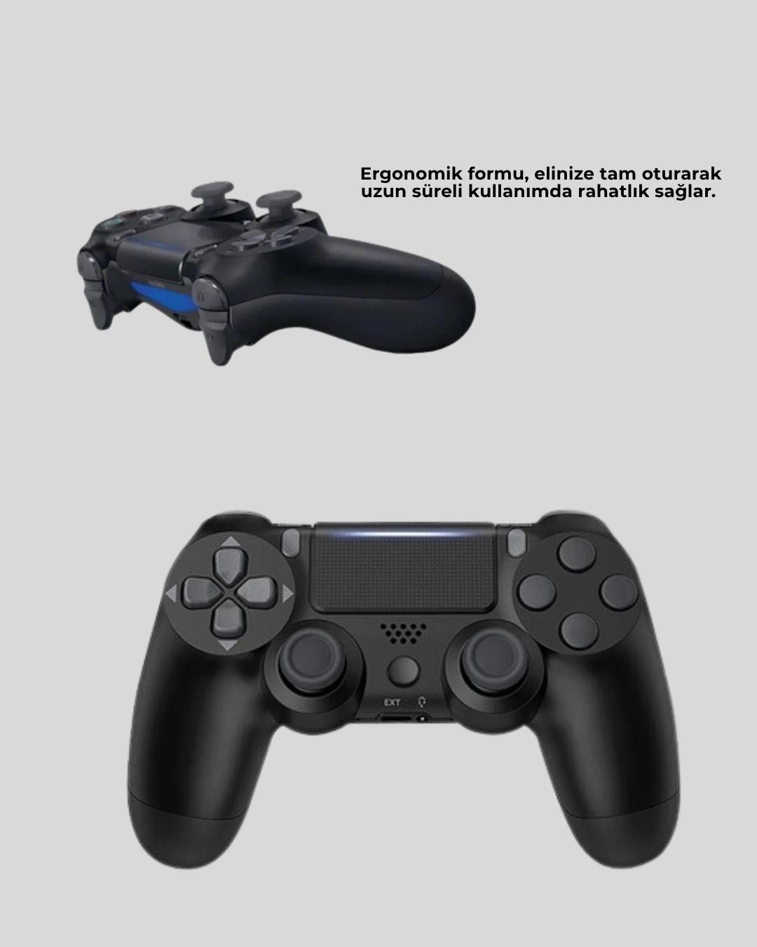 Ps4 Uyumlu Kablosuz Oyun Kolu Ergonomik Çift Titreşimli ( Lisinya )
