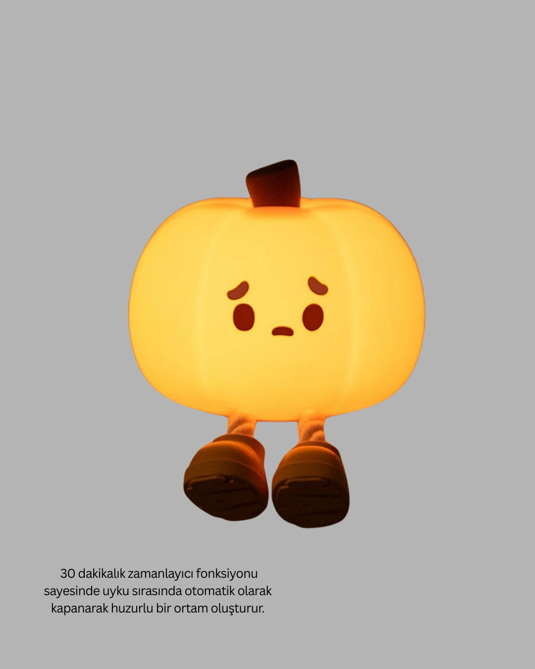 Pumpkin Led Night Light Dokunmatik Şarjlı Silikon Gece Lambası ( Lisinya )