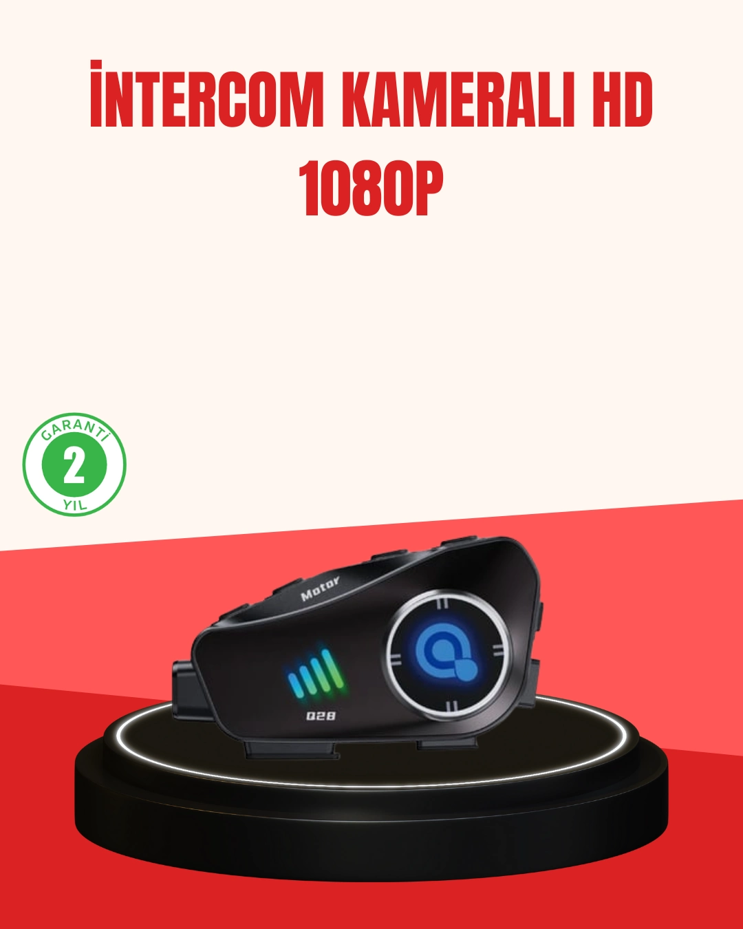 Q28 Kameralı Motosiklet Kask Kulaklık Bluetooth 5.3 Su Geçirmez 1080p Hd ( Lisinya )