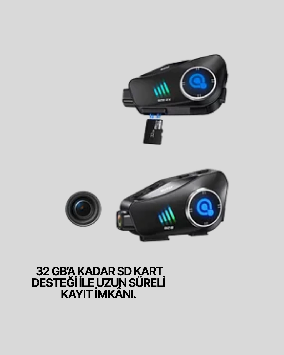 Q28 Kameralı Motosiklet Kask Kulaklık Bluetooth 5.3 Su Geçirmez 1080p Hd ( Lisinya )