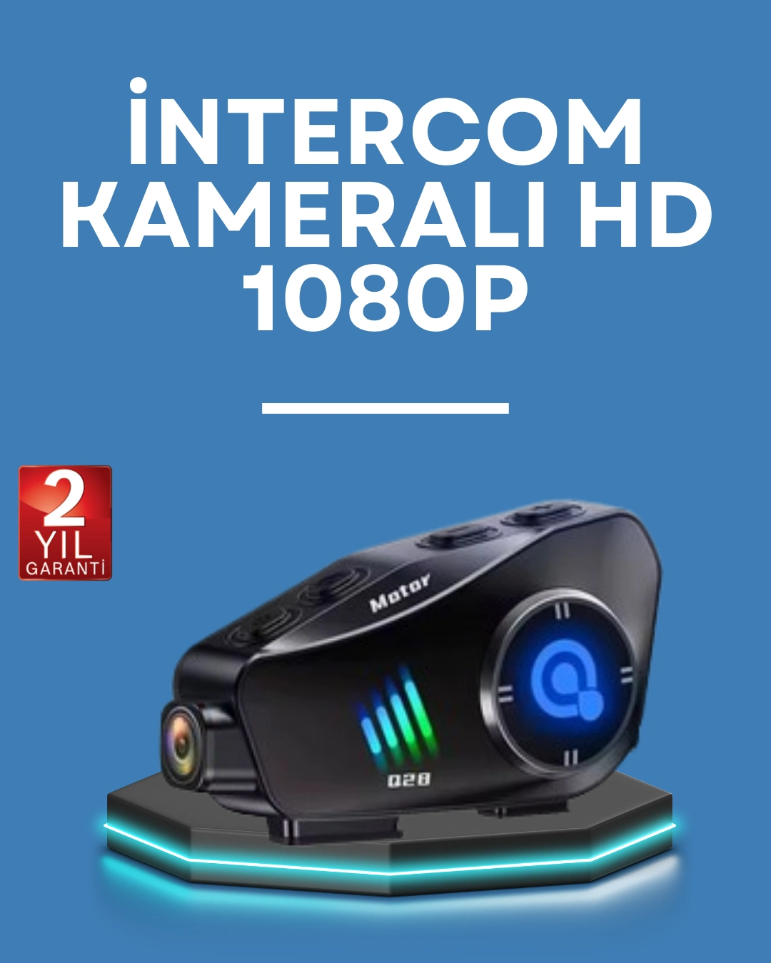 Q28 Kask Kulaklık 1080p Hd Kamera – Bluetooth 5.3, Su Geçirmez, Gürültü Azaltma ( Lisinya )