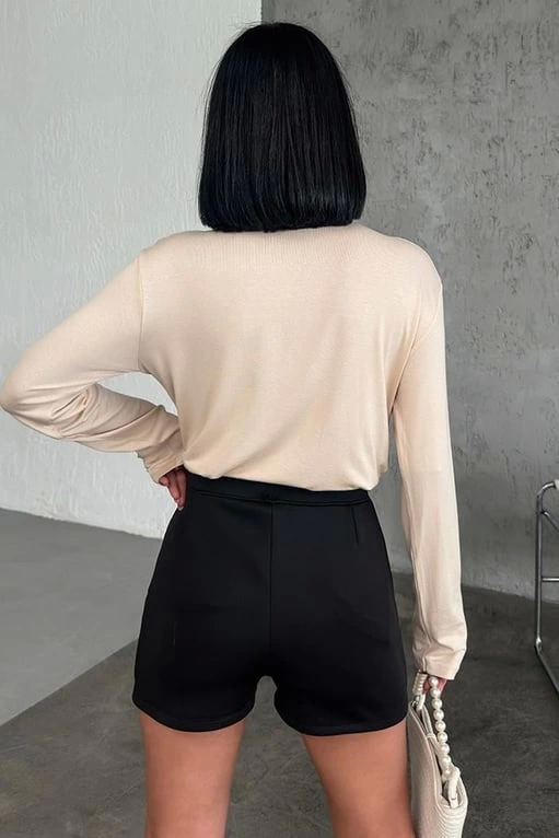 Rahat Ve Şık Uzun Kollu Bisiklet Yaka Likralı Viskon Penye Body Bej ( Lisinya ) Rahat Ve Şık Uzun Kollu Bisiklet Yaka Likralı Viskon Penye Body Bej ( Lisinya )