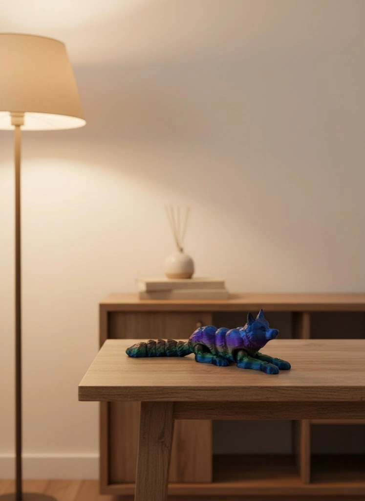 Rainbow Hareketli Kurt Masa Dekoru Esnek Eklem Yapılı ( Lisinya )