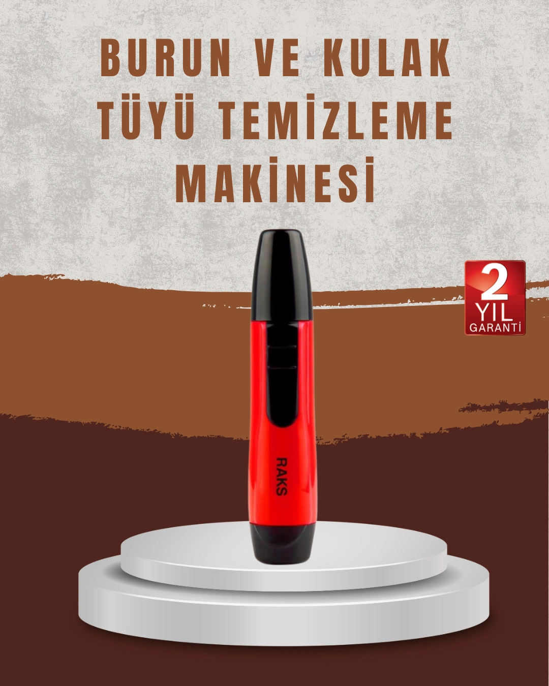 Raks Leo Burun Kulak Tüy Alma Makinesi 45 Dk Şarj Süreli Kırmızı ( Lisinya )