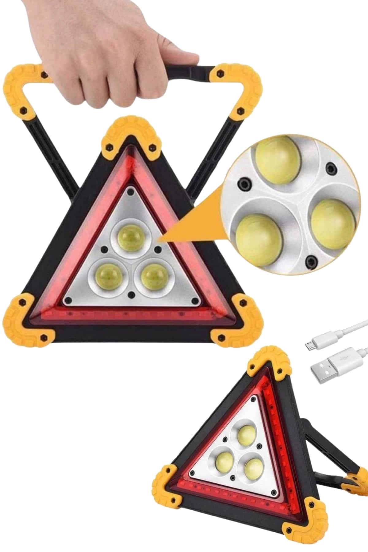 Reflektör Güneş Enerjili Taşınabilir Portatif Acil Güvenlik Işığı Araba Acil Uyarı Işığı ( Lisinya )