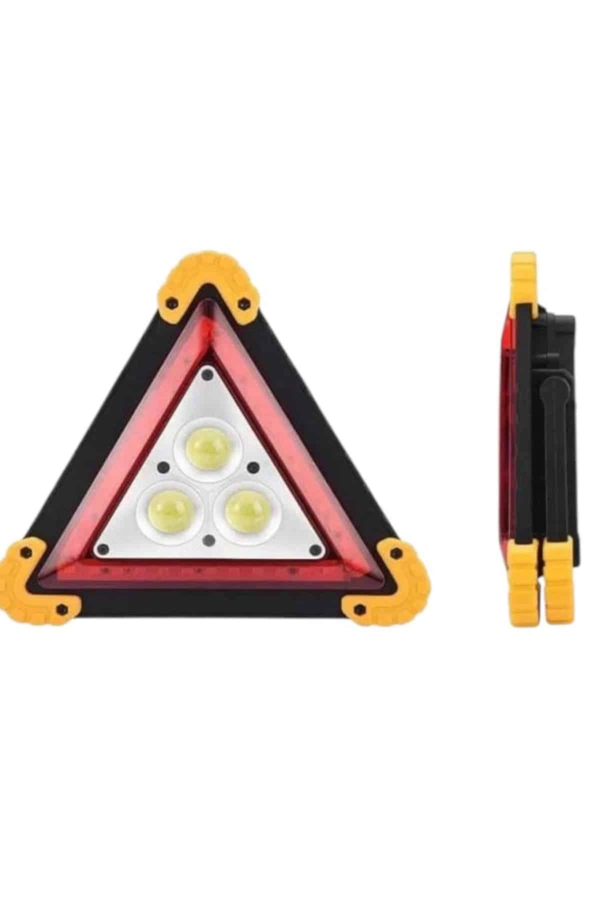 Reflektör Işıklı Ikaz Lambası Şarjlı Çok Fonksiyonlu Işıklı Üçgen Reflektör ( Lisinya )