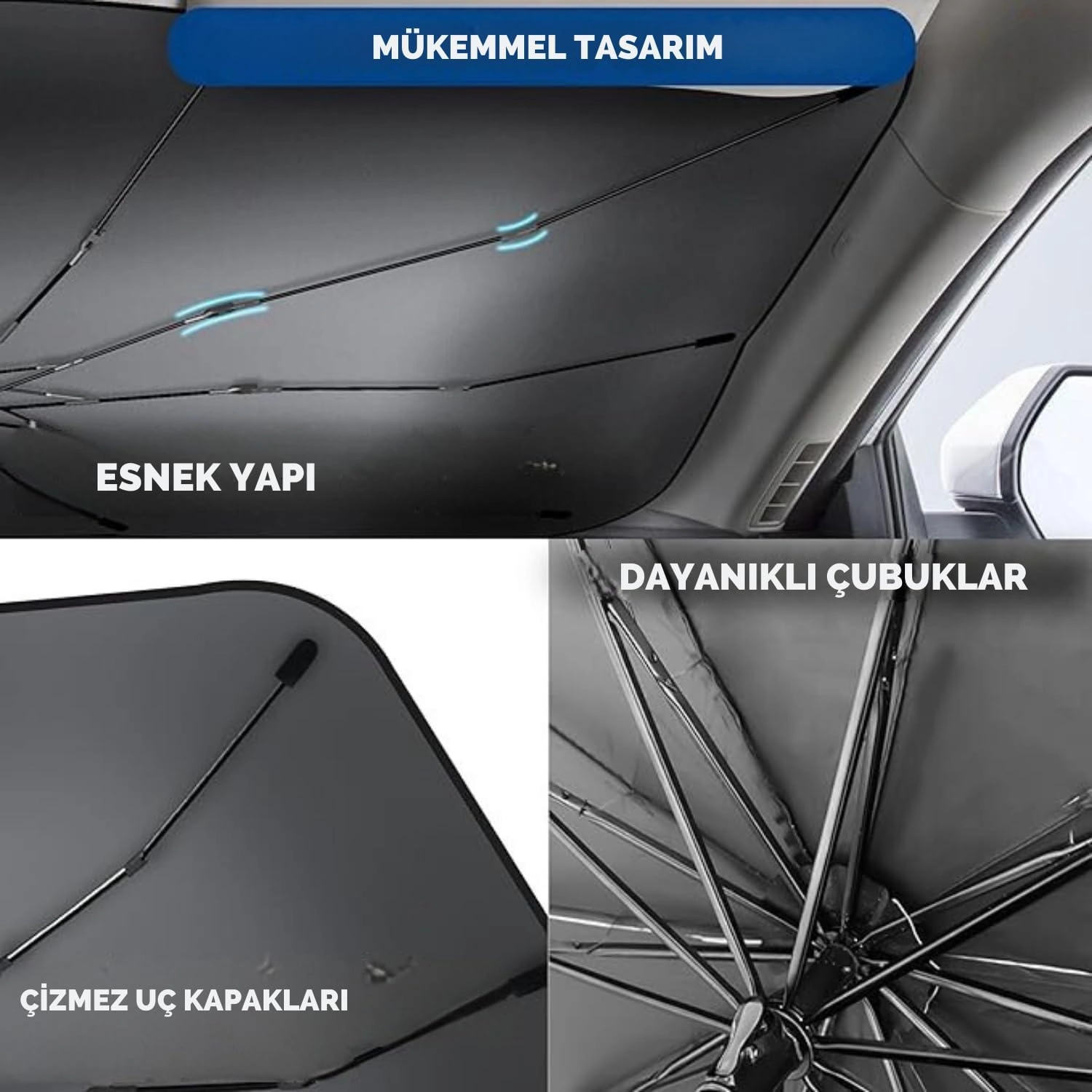 Renault Symbol, Dacia Sandero, Opel Corsa, Ford Ka, Peugeot 208 Uyumlu Oto Şemsiye ( Lisinya )