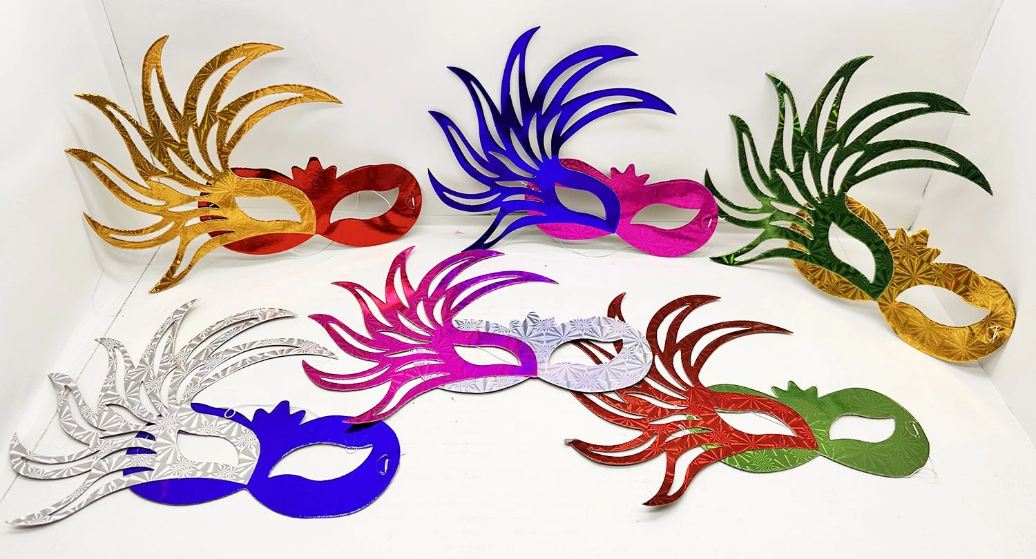 Rengarenk Kağıt Parti Balo Maskesi 6 Adet ( Lisinya ) Rengarenk Kağıt Parti Balo Maskesi 6 Adet ( Lisinya )