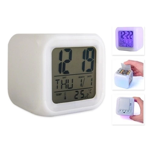 Renk Değiştiren Dijital Alarm Küp Saat ( Lisinya ) Renk Değiştiren Dijital Alarm Küp Saat ( Lisinya )