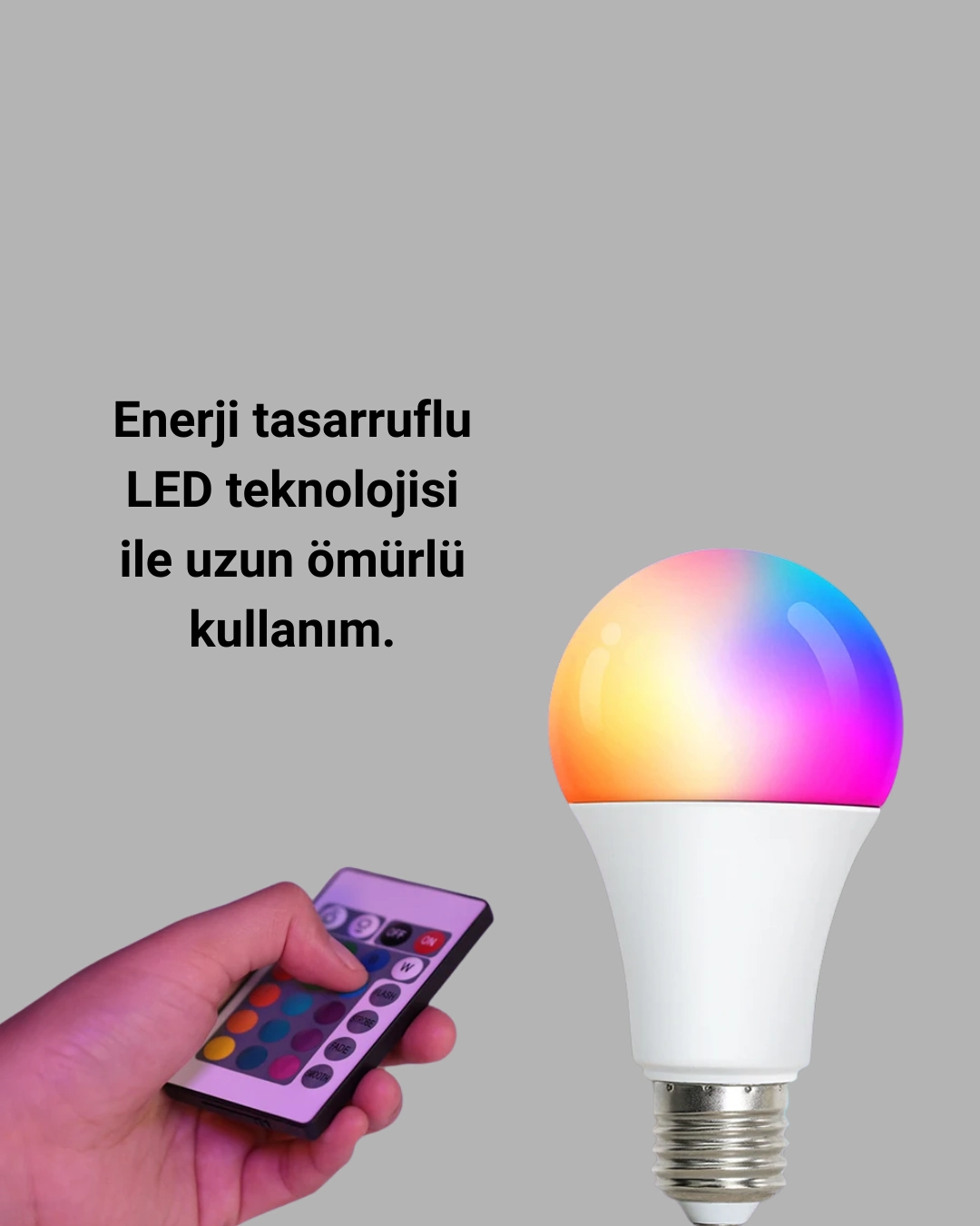 Renk Değiştiren Rgb Led Ampul 16 Renk Uzaktan Kumandalı 2025 Model ( Lisinya ) Renk Değiştiren Rgb Led Ampul 16 Renk Uzaktan Kumandalı 2025 Model ( Lisinya )