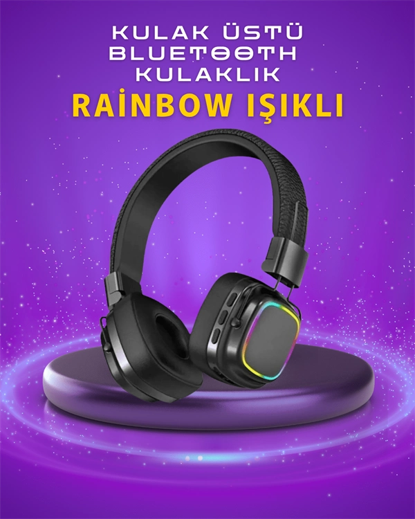 Renkli Işık Efektli Bluetooth 5.3 Müzik Kulaklığı ( Lisinya )