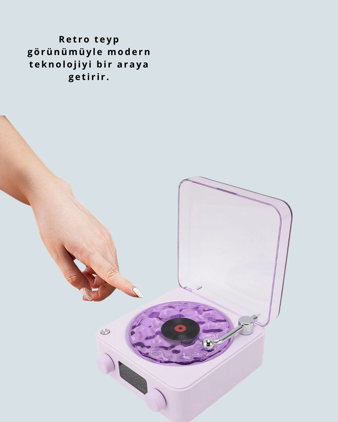 Retro Bluetooth Hoparlör Mor ( Lisinya )