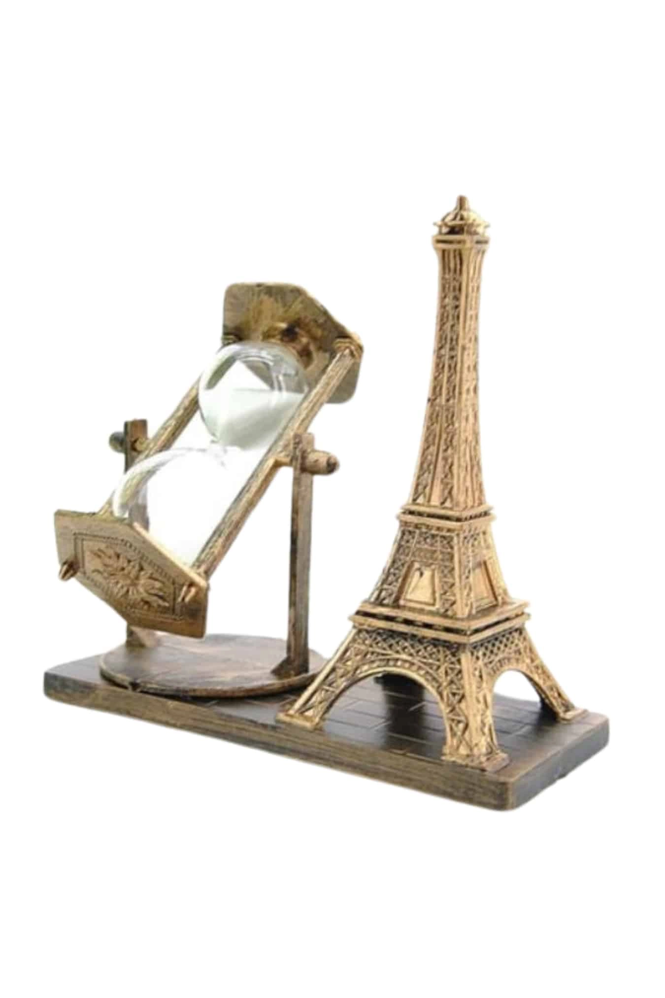 Retro Eyfel Kulesi Ve Kum Saati Dekoratif Ahşap Görünümlü Masa Biblosu ( Lisinya ) Retro Eyfel Kulesi Ve Kum Saati Dekoratif Ahşap Görünümlü Masa Biblosu ( Lisinya )