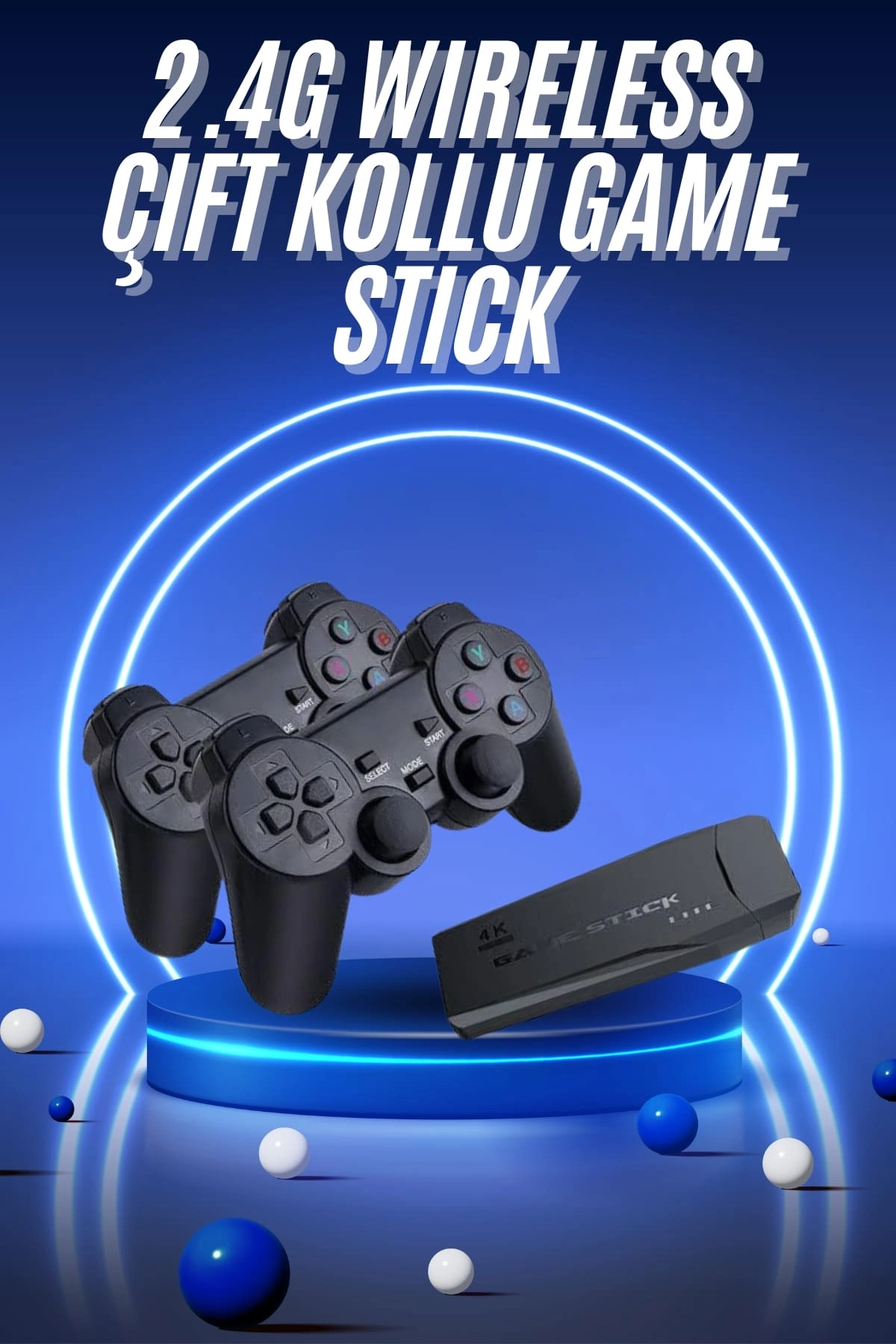 Retro Game Stick Çift Kol Kablosuz Atari Oyun Konsolu 2.4g Uyumlu ( Lisinya )