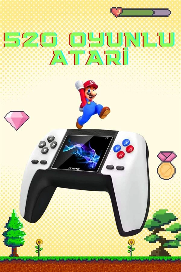 Retro Konsol P5 Uyumlu Taşınabilir 520 Oyunlu Kablosuz Game Stick ( Lisinya )