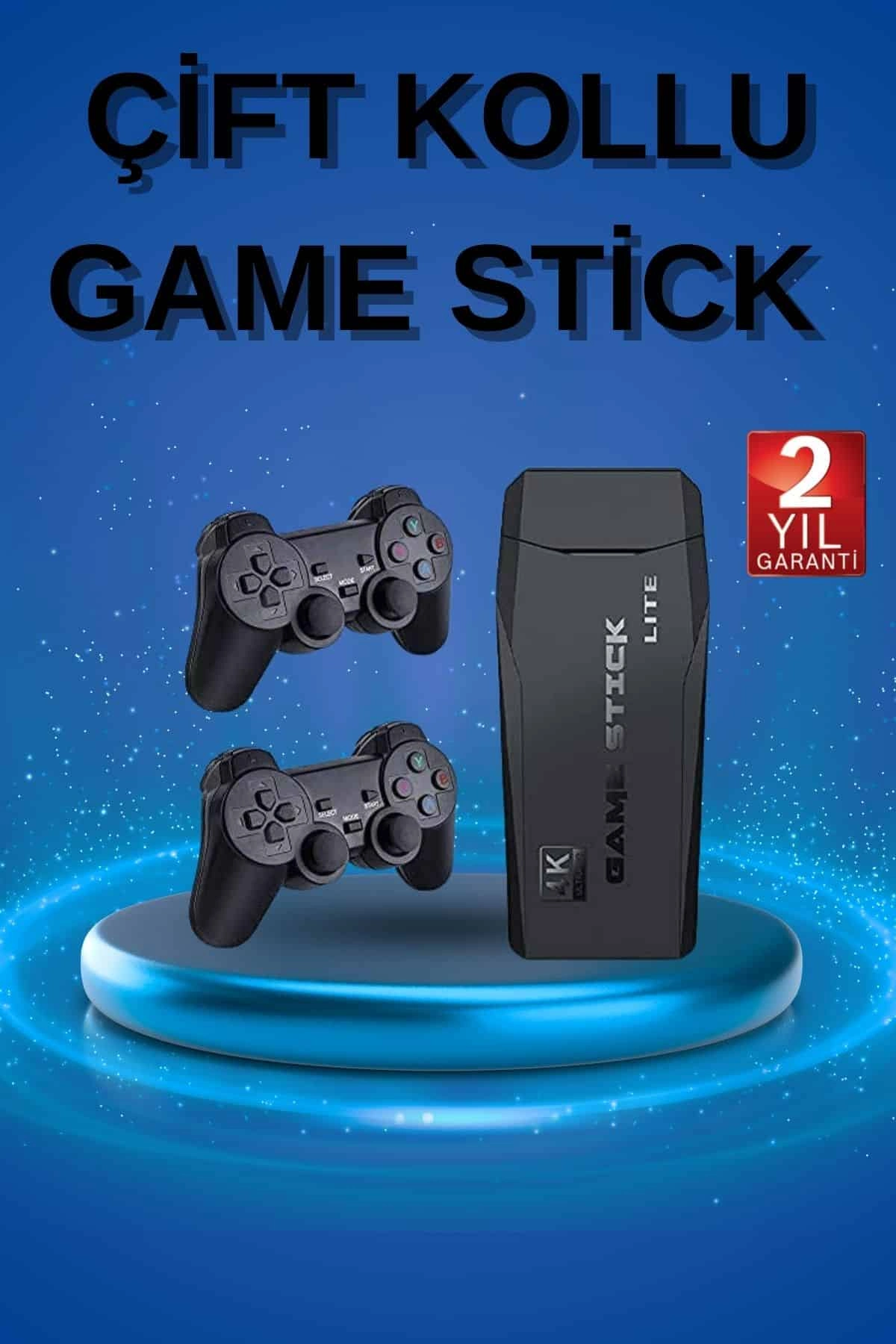 Retro Oyunlar 4k Game Stick 2.4g Kablosuz Çift Kol 3500 Oyun Atari ( Lisinya )