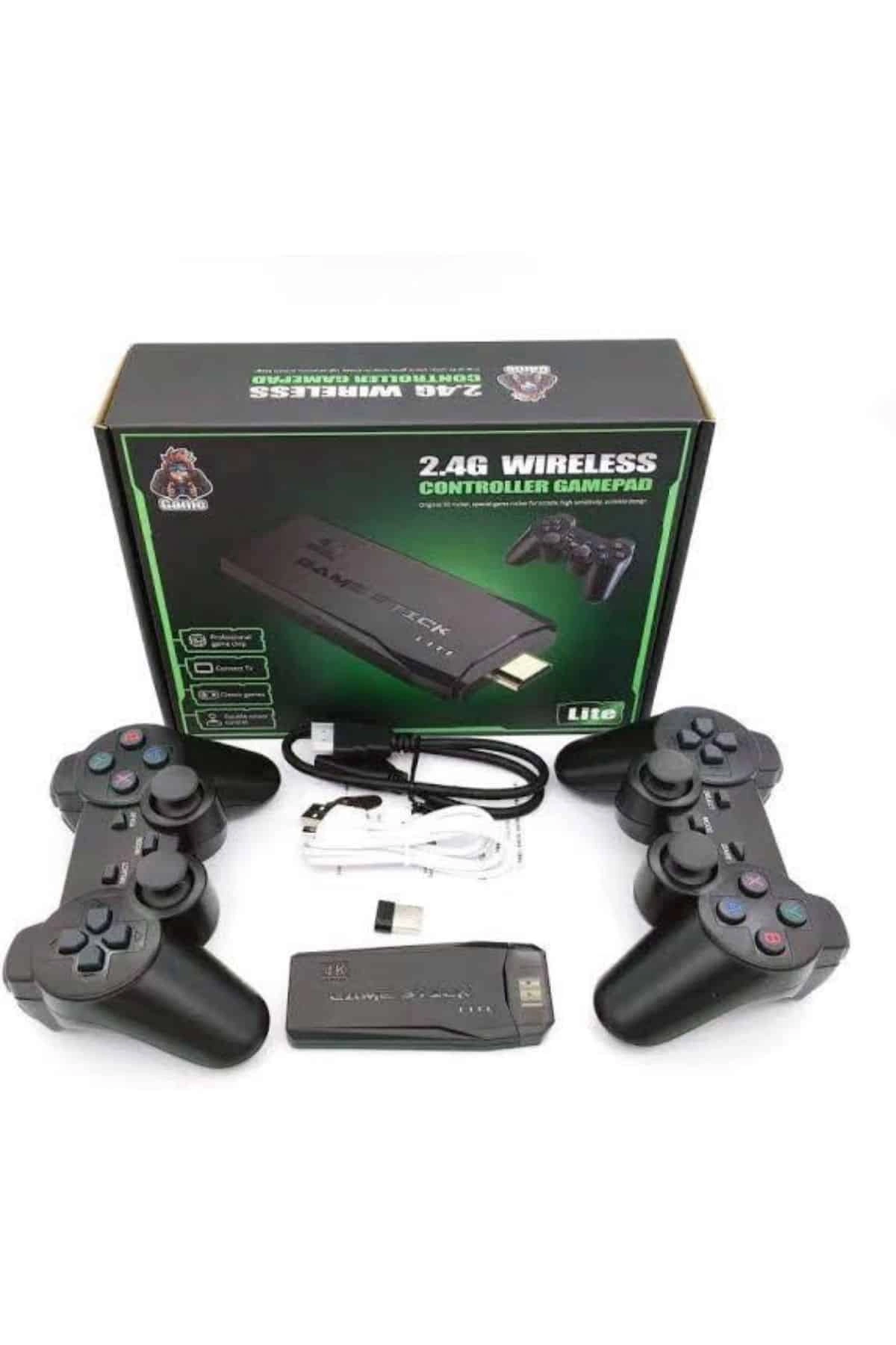 Retro Oyunlar 4k Game Stick 2.4g Kablosuz Çift Kol 3500 Oyun Atari ( Lisinya )